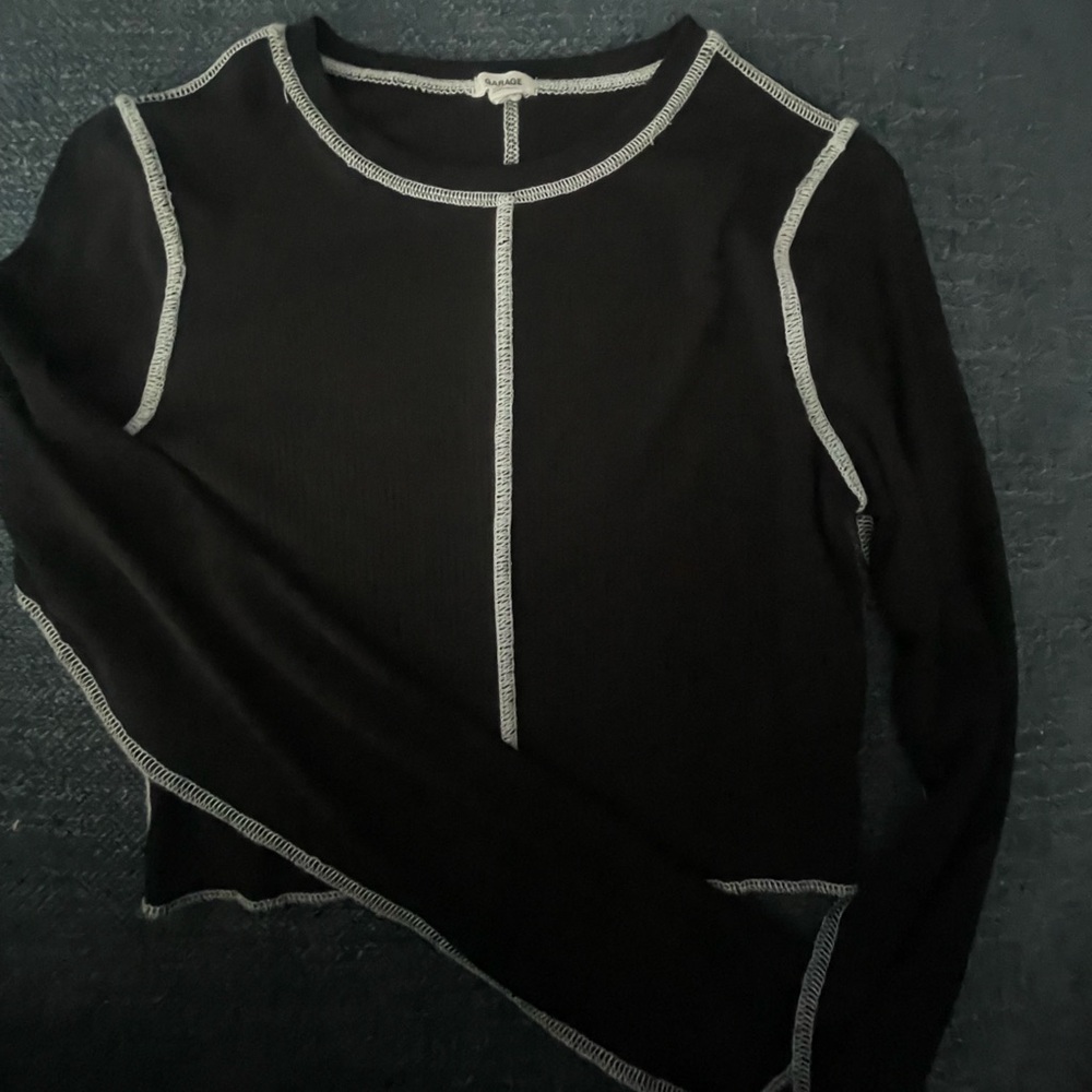 Garage Black Fitted Crop top